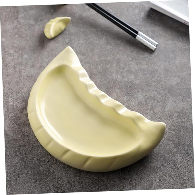 Ciieeo Ceramic Dumpling Plate Cute and Creative Appetizer Dish for Dumplings Snacks and Fruits Spacious and Multipurpose Design for Family Gatherings and Parties
