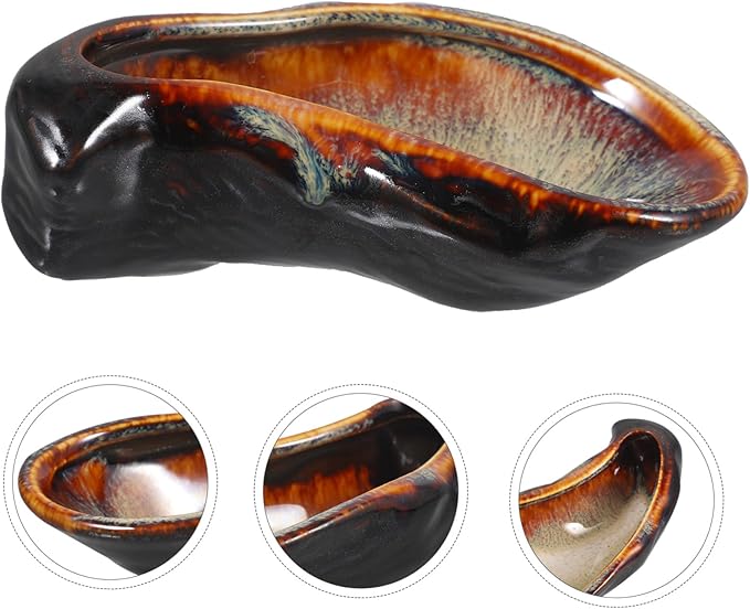 PRETYZOOM Multifunctional Ceramic Plate Dinner Plate Oyster Design Easy Cleaning for Bbq
