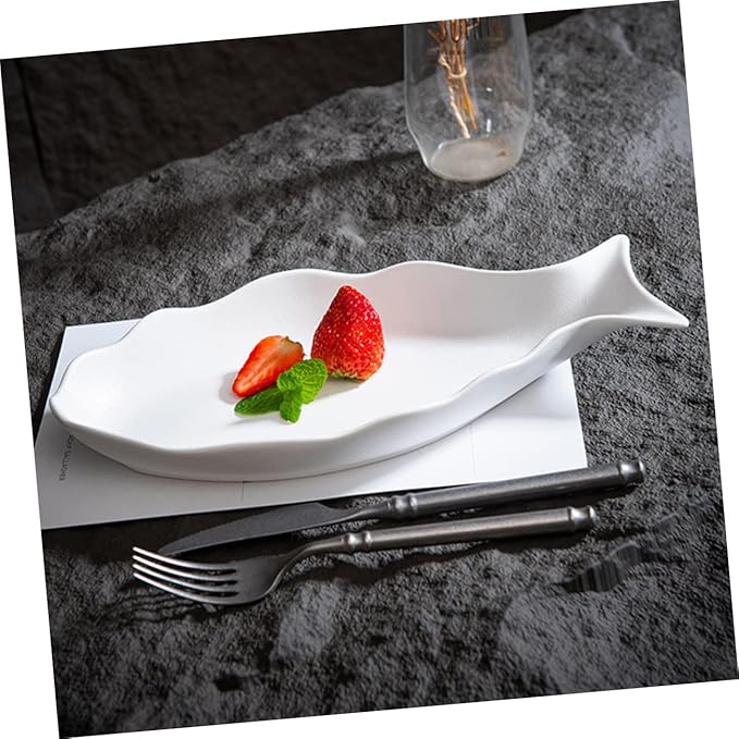 Unomor Ceramic Steamer and Roaster Plate Creative Shape Frosted Design for Home and Restaurant Decorative Appetizer Stand