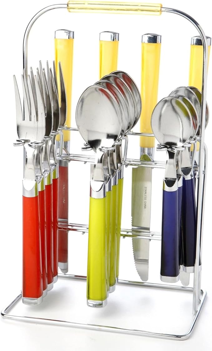 Cambridge 625416MD4 Temptation Partytime 16-Piece Flatware Set + Rack