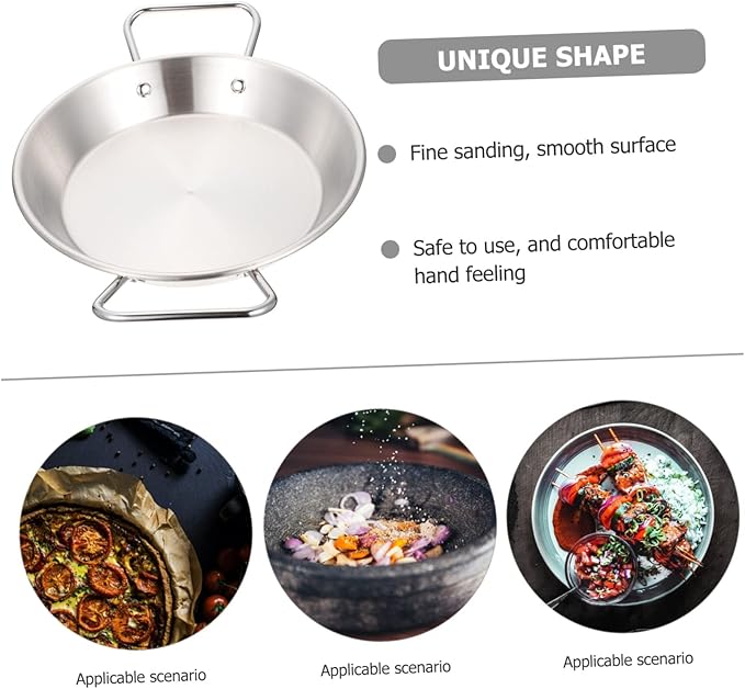 Healifty Stainless Steel Snack Serving Tray with Double Handles Fried Food Plate for Home Restaurant and Catering Use Easy to Clean Smooth Surface Design