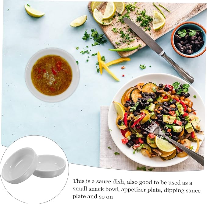 PRETYZOOM 6pcs Ceramic Dipping Dishes Sauce Bowls for Sushi Condiments Appetizers Compact and Easy to Clean for Kitchen Parties Picnics