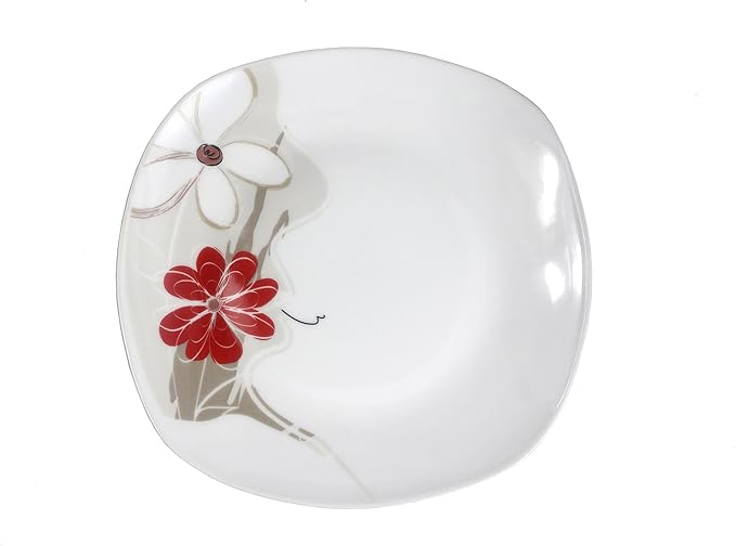 Lorenzo Import Porcelain 20-Piece Square Dinnerware Set Service for 4, Red