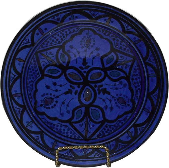 Ceramic Plates Moroccan Handmade Appetizer Tapas Serving Decorative 8 inches Round