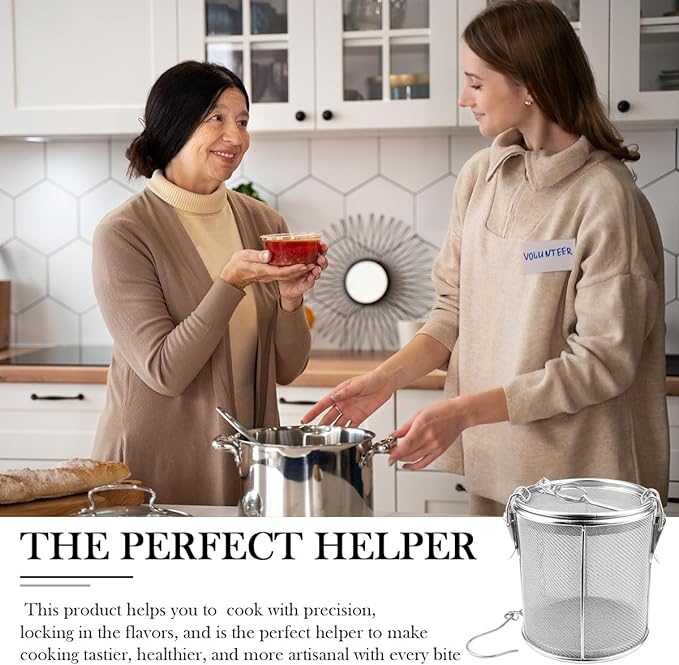 Stainless Steel Mesh Filter, Tea Strainers, Soup Seasoning Separation Basket, Tea and Spice Ball for Cooking Soup (Medium)