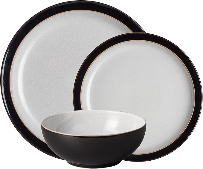 Denby Elements Black 4 Piece Dinnerware Set, 406048552