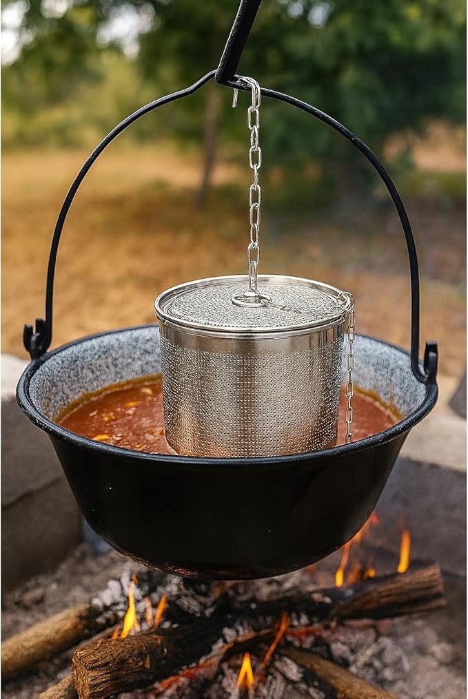 Stainless Steel Seasoning Strainer | Large Capacity Tea Mesh Tea Infuser Strainer with Extended Chain for Cooking Seasoning Filter