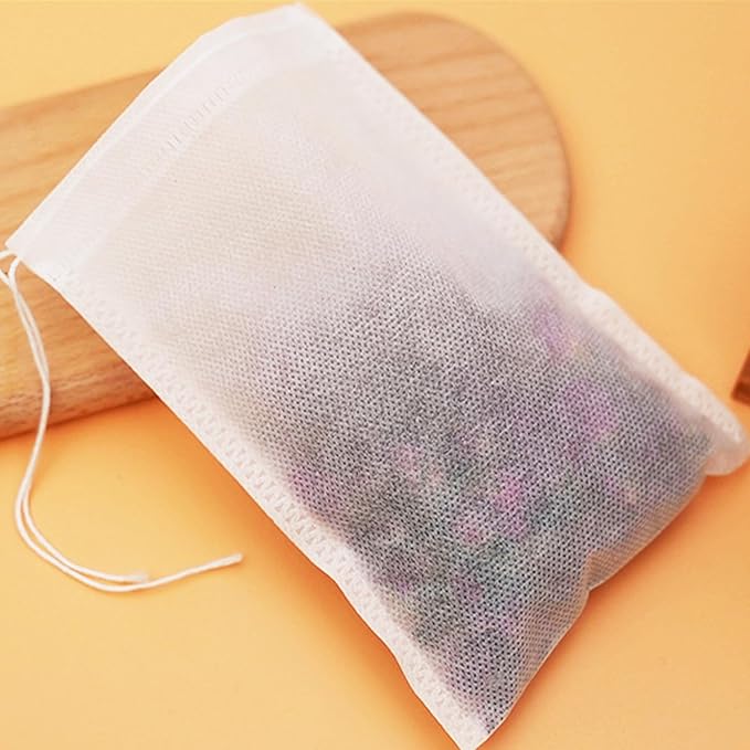 Yzurbu 200pcs 4''x6'' Tea Filter Bags for Loose Leaf Tea, Tea Bags with Drawsting for Hot Tea, Ice Tea & Cold Brew