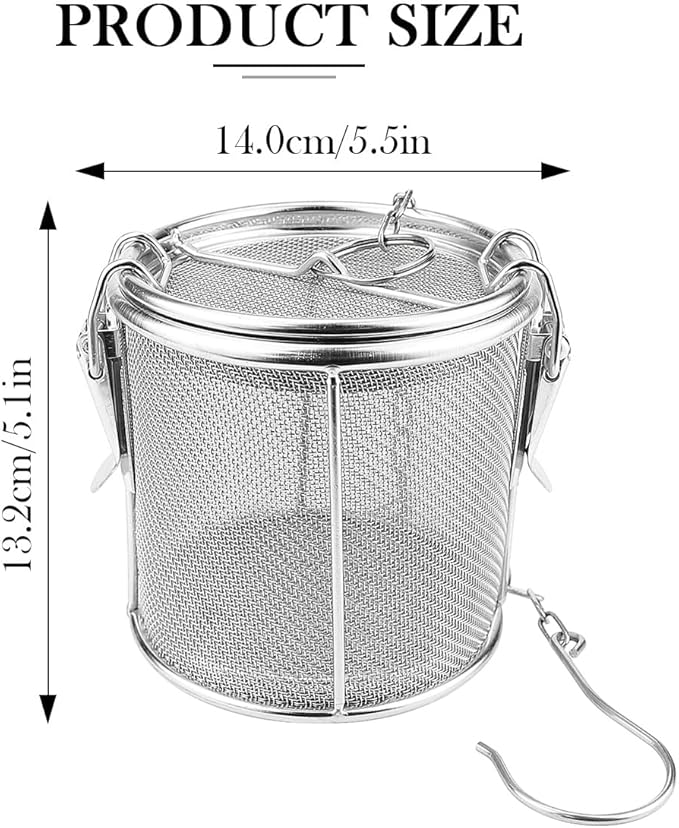 Stainless Steel Mesh Filter, Tea Strainers, Soup Seasoning Separation Basket, Tea and Spice Ball for Cooking Soup (Large)