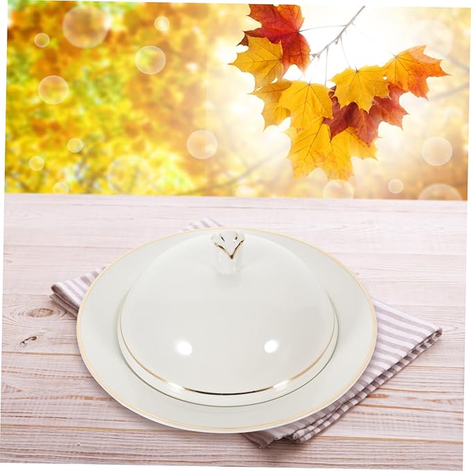 Round Ceramic Plate Lid Dinner Plate Cover Serving for Parties Banquets