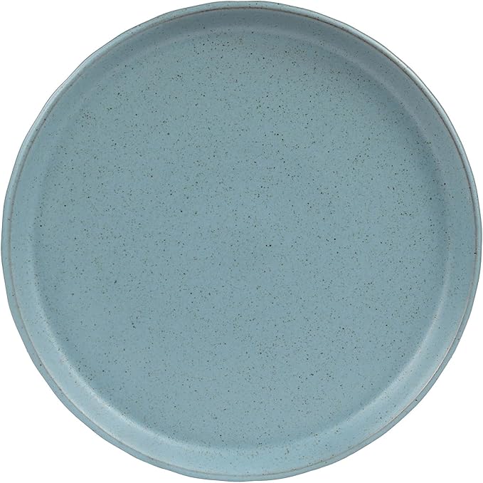 Sango 16-Piece Stoneware Dinnerware Set for 4, Semi-Matte Teal Plates and Bowls Sets with Rustic Speckled Glaze, Ceramic Dish Set, Elegant Boho Farmhouse Dishes, Microwave & Dishwasher Safe, Kaya Blue