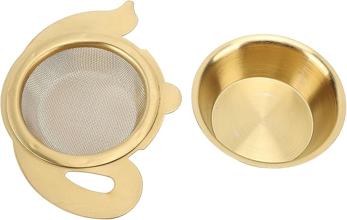 Tea Fine Mesh Filter, Loose Tea Infuser Basket Stainless Steel Tea Strainer Tea Filter Insulated Base Tea Strainer Bowl Tea Steeper Basket Filter for Brewing Filter Tea Leaves