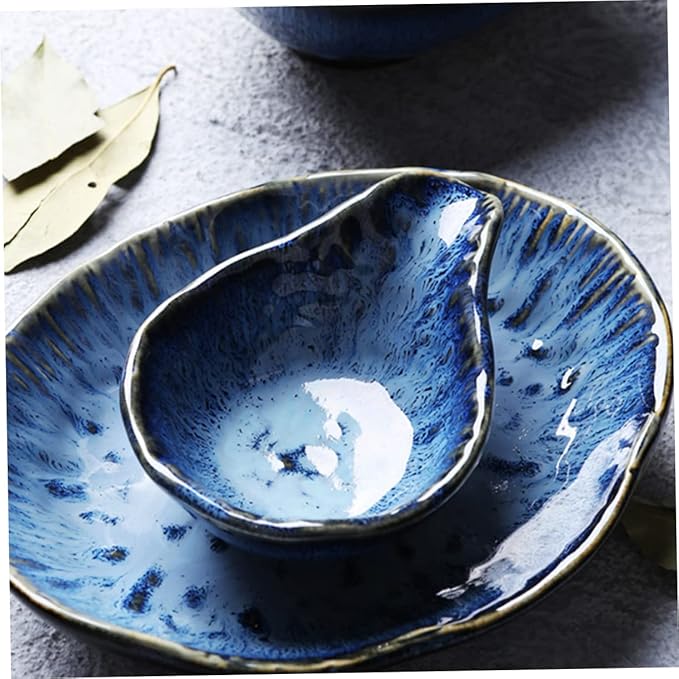 Nordic Style Small Ceramic Snack Plates Set Glazed Dipping Bowls for Sauces and Seasonings Easy Clean Condiment Dishes for Appetizers and Parties