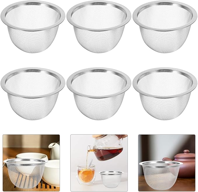 YARNOW 8 Pcs Stainless Steel Tea Infuser Basket, 3 Inch Diameter, Teapot Mesh Strainer Insert for Loose Leaf Tea and Coffee Brewing