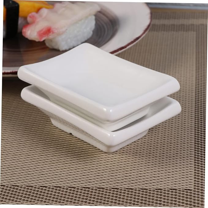 2pcs Ceramic Snack Plate Condiment Appetizer Serving Tray Sauce Dishes