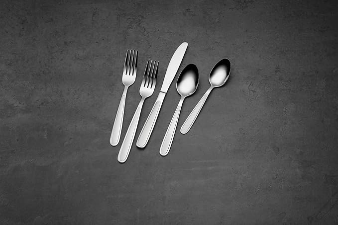 Oneida Jordan 20 Piece Everyday, Service for 4 Flatware, 10.4 inches, Silverware Set