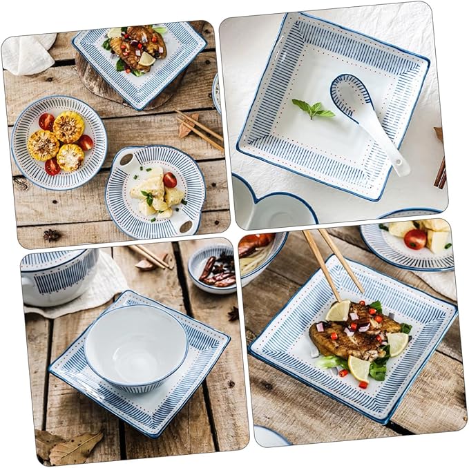 Healthful Ceramic Plate 6.8in Dessert Serving Plate for Sushi Salad Steak Pasta Restaurant Home