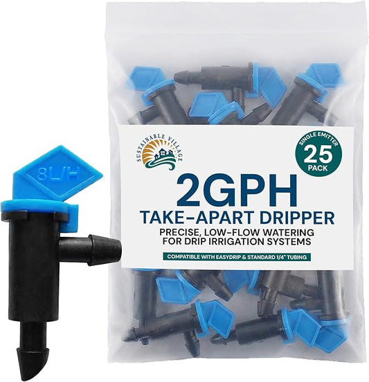 EasyDrip Take-Apart Dripper 2 GPH- 25 Pack Systems or Conventional 1/4" Drip Systems