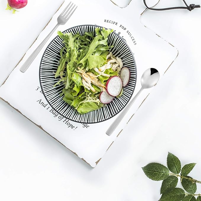 Personalized Flatware Set, Yoption Stainless Steel Customized Engraved Spoon and Fork Kit with Gift Box, Unique Gift (Customized Round Spoon & Fork, 1)