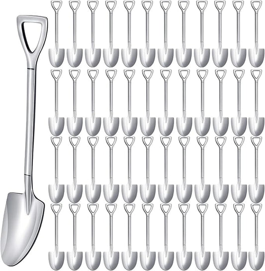 Zhehao 150 Pcs Shovel Spoons 6.1 Inch Stainless Steel Spoon Reusable Dessert Spoon for Ice Cream Fruit Coffee Home Restaurant Kitchen, Silver