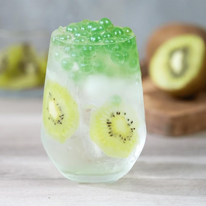 Tea Zone [1 Pound] Kiwi Popping Pearls, Bursting Pearls for Teas, Shakes, Smoothies, Dessert Toppings