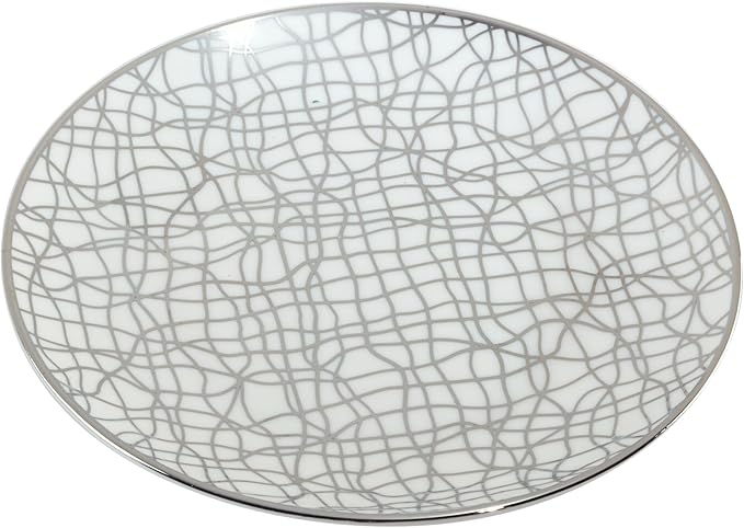 Certified International Mosaic Silver Plated 6" Luncheion/Canape Plates Set of 6 Assorted Designs