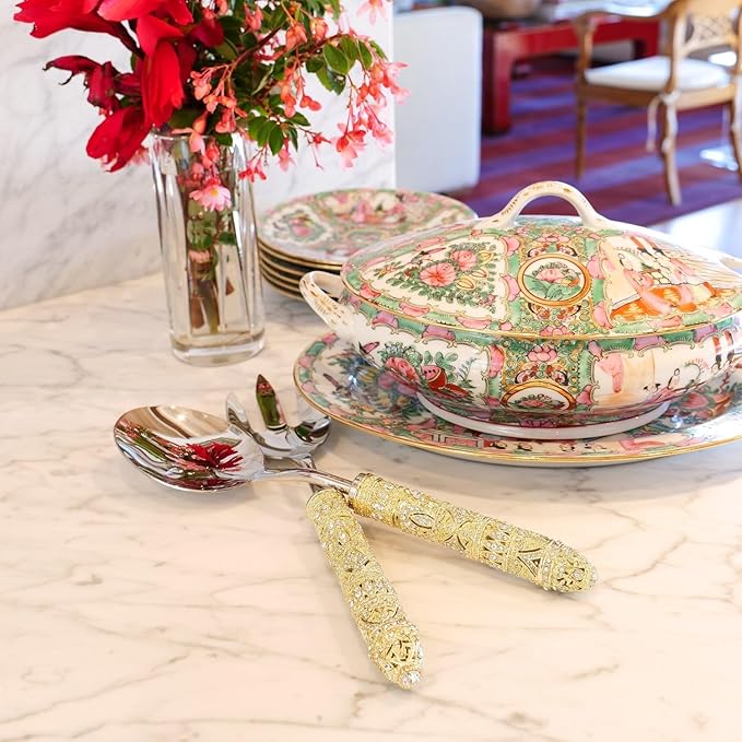 Olivia Riegel Gold Windsor Salad Serving Set - SA1002