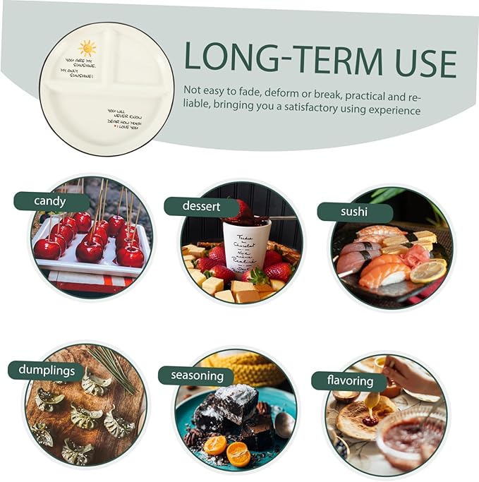 Restaurant Plates Ceramic Portion Control Plates Divider for Dinnerware Ceramic