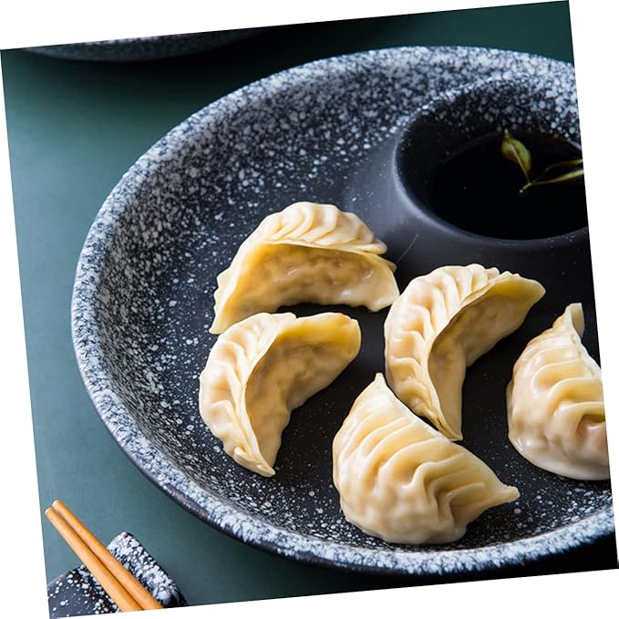 Round Ceramic Plate Serving Bowl Dipping Sauce Cup for Party and Dinner