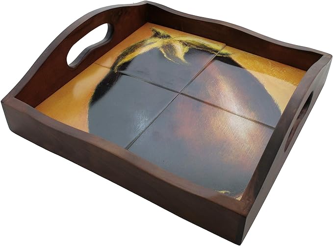 4 Tile Serving Tray 14" x 14" x 4" (Eggplant)