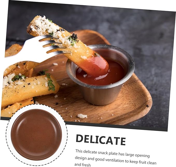LIFKOME Ceramic Appetizer Plate Shallow Serving Dish for Dipping Sauces Rustic Style Snack Bowl for Hotel Dining and Restaurant Use 4-piece Set