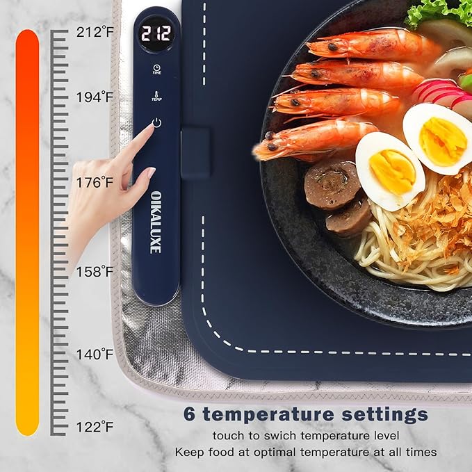 Food Graphene Warmer,24in Portable Warming Trays for Buffets Party,Fast Heating Within 10 Seconds,6-Speed Temperature Regulation,Easy to Clean,Suitable for Gatherings Giving
