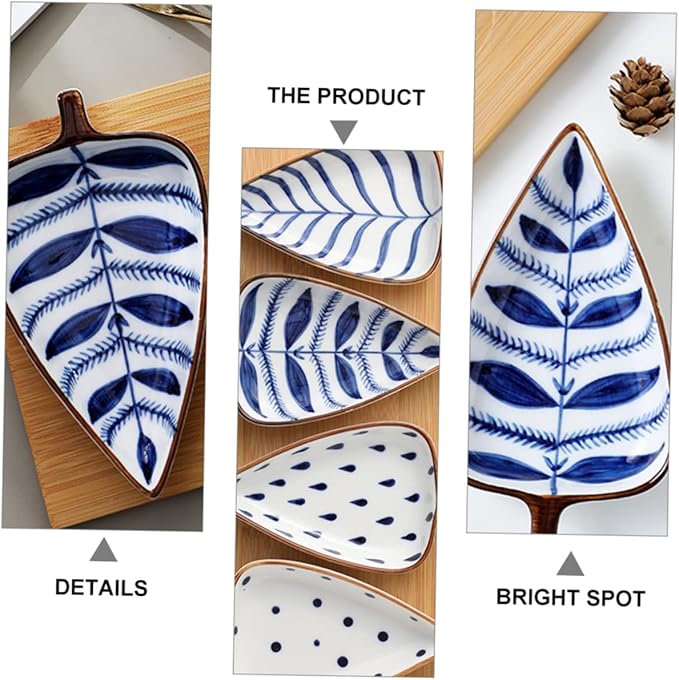 PRETYZOOM Mini Snack Dish Unique Japanese Style Appetizer Plates for Dipping Sauces Seasoning and Condiments Versatile Tableware for Home Restaurant and Entertaining