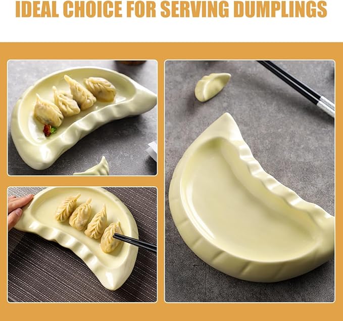 Ceramic Dumpling Plates Dinnerware Set Snack Plates for Appetizers Farmhouse Style