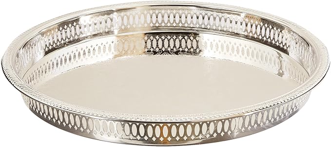 Elegance Silver Round Silver Plated Gallery Tray, 12-3/4"