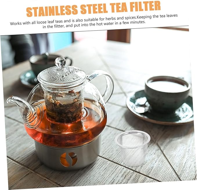 IMIKEYA 10 Pack Tea Strainer Stainless Steel Teapot Infuser Reusable Tea Filters Mesh Tea Strainer for Easy Brewing