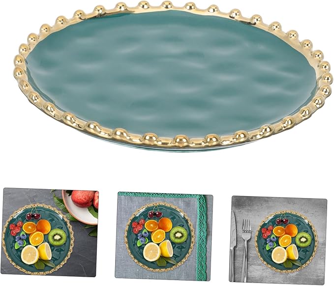 Nordic Style Ceramic Snack Dish Edged Breakfast Plate for Family Use for Desserts Appetizers and Everyday Meals Smooth Finish and Meticulous Craftsmanship