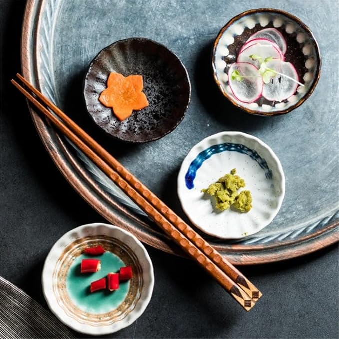 Appetizer Plates Retro Ceramic Seasoning Plate Hotel Restaurant Sauce Dish Flavor Dish Kitchen Supplies for Condiment