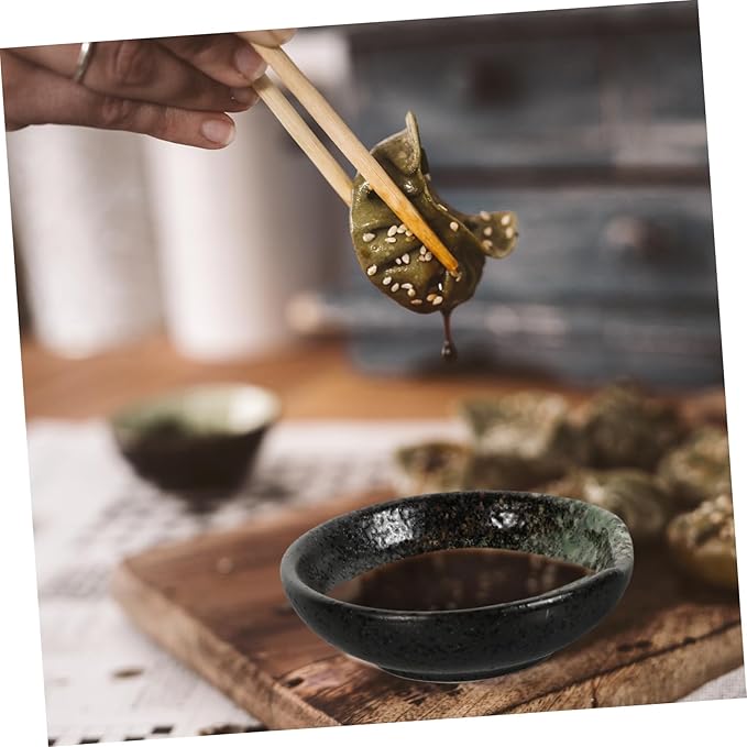Cabilock 4pcs Sauce Dishes for Dipping Japanese Style Ceramic Seasoning Plates Home Dipping Plate