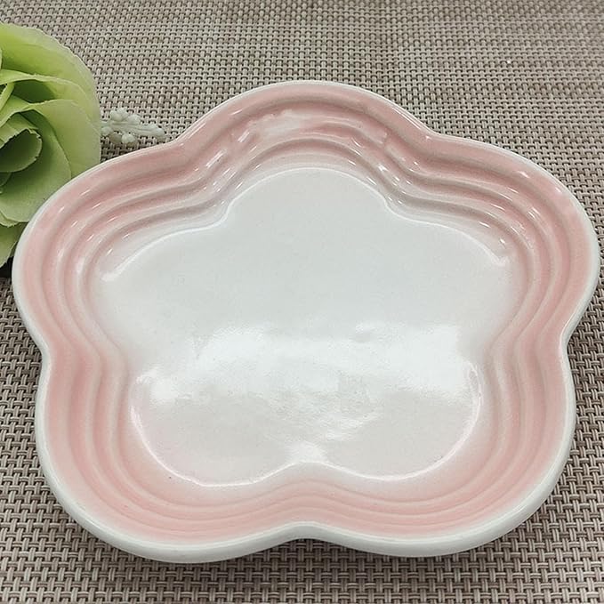 Small Ceramics Dish in Elegant Plums Blossoms Styles Multiple Color Appetizer Plates Perfect for Kitchen Dining Setting Flower Dish