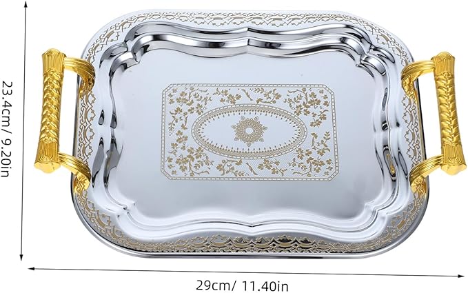ABOOFAN Rectangular Serving Tray Handles Fruit Tray Platter Candy Organizer Delicate Fruit Plate for Party