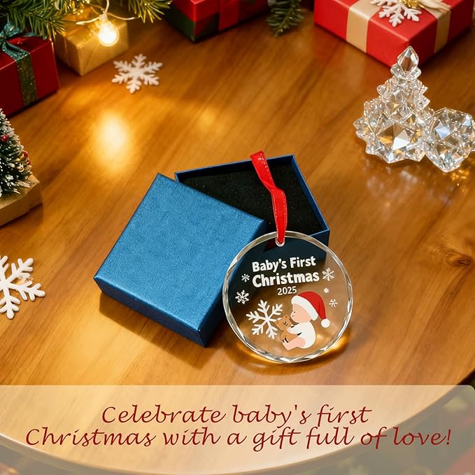 Babys First Christmas Ornament 2025 Baby Boy Girl Gifts Newborn Gifts Christmas Decorations My First Christmas Tree Ornaments Decorations Personalized Christmas Ornaments Stocking Stuffers
