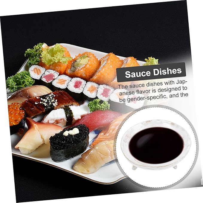Cabilock Creative Seasoning Dish Ceramic Dipping Sauce Plate White Flavor Plate for Household Use Suitable for Appetizers and Condiments
