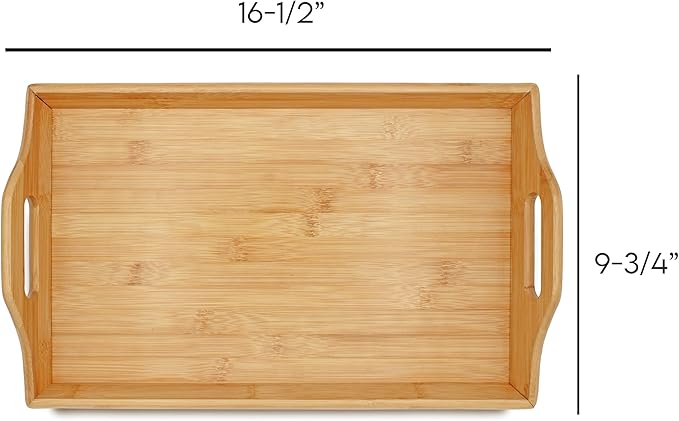 Personalized Bamboo Wood Serving Tray with Handles, Engraved Wooden Trays, Wedding Gifts, Housewarming Gifts (Tree)