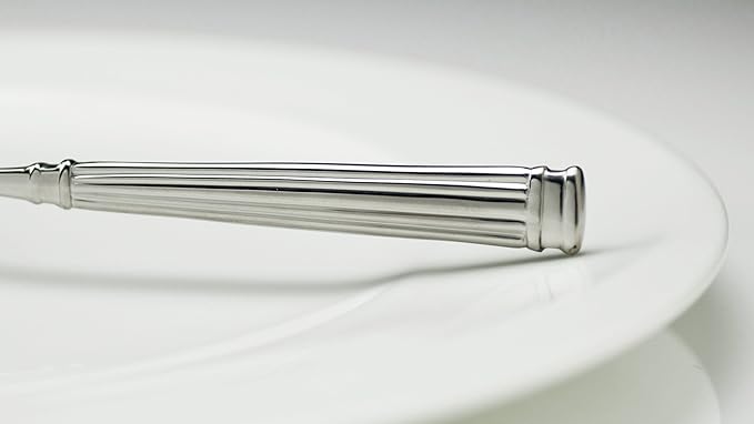 Fortessa Doria 18/10 Stainless Steel Flatware Solid Handle Butter Knife, Set of 12, Silver