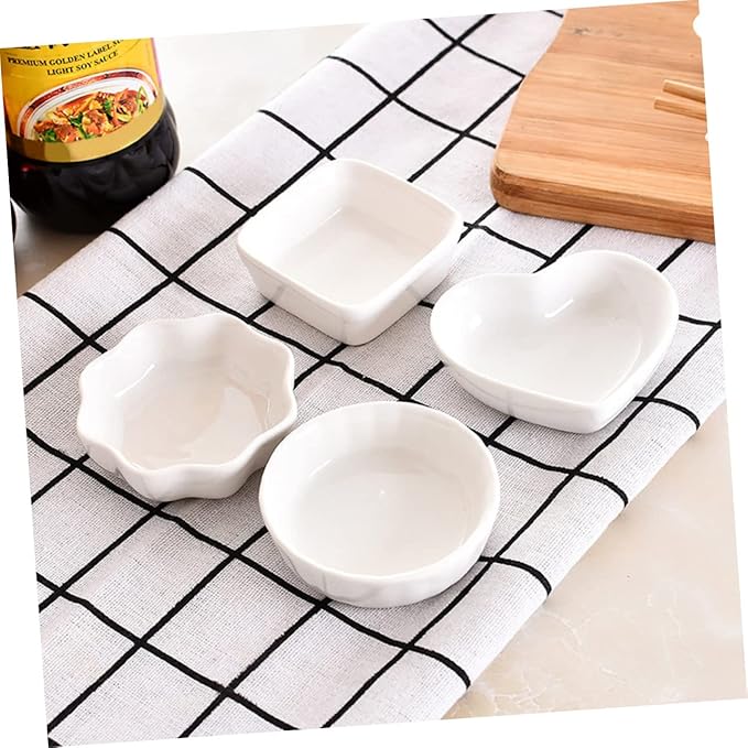 ABOOFAN 2pcs Japanese Style Ceramic Dishes Seasoning Sauce Plates Dipping Bowls Set for Appetizers Sides Desserts
