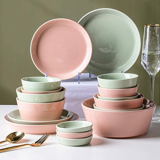 Stylish Dinner Plates,Ceramics Dinner Sets, Nordic Style Porcelain Dinnerware Set