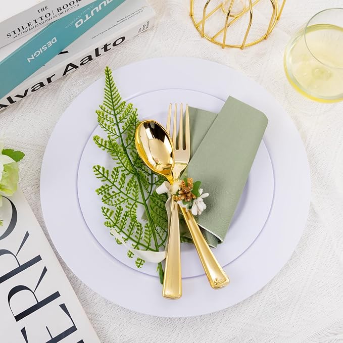 FLOWERCAT 100-Count 2-Ply Sage Green Napkins Cocktail Napkins - Green Beverage Napkins Disposable Premium Quality - 5" x 5" Paper Napkins for Party &Easter,Bar,Weddings,Birthday
