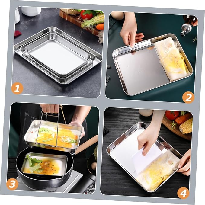 IMIKEYA 3pcs Serving Tray Multi-functional Kitchen Storage Trays for Organizing Desserts Dishes Smooth for Home Restaurant Use