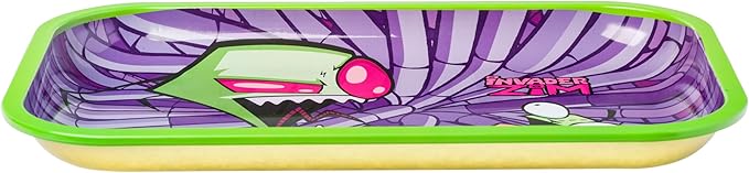 Silver Buffalo Invader Zim Tin Tray Featuring Zim and Gir, 11.3" x 7.4" x 1”